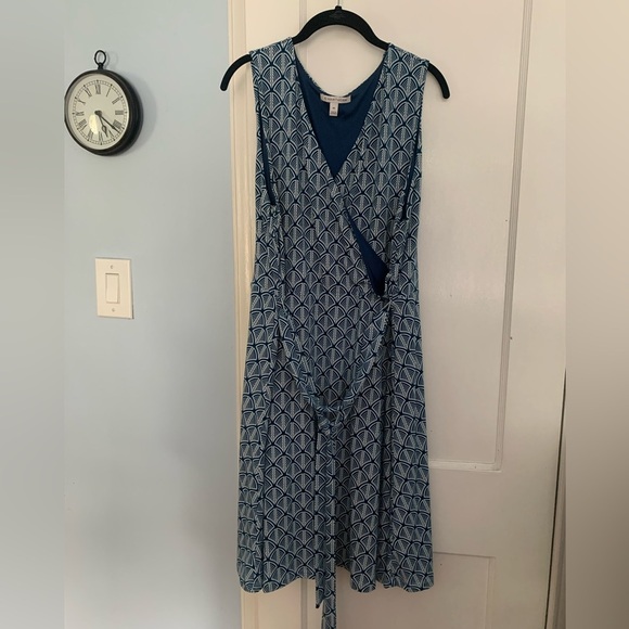 41 Hawthorn Blue Geometric Wrap Dress XXL - Picture 2 of 10